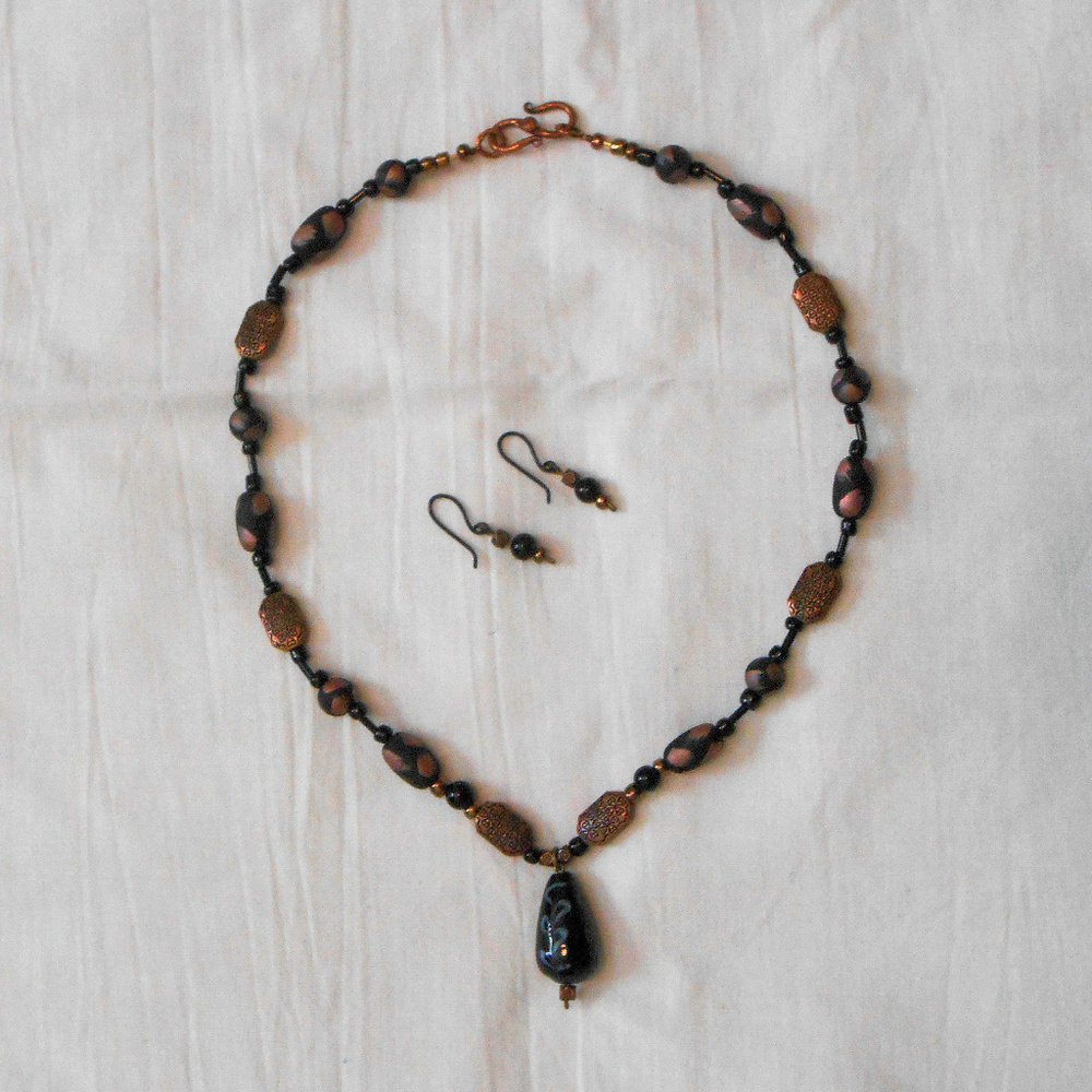17" necklace and earrings